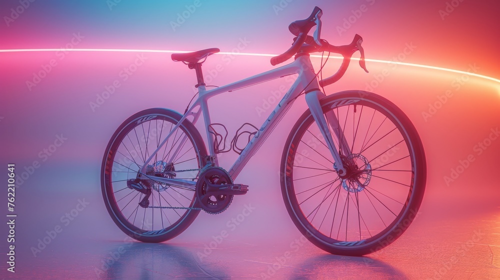 Neon lights with the bicycle. Neon lights with the bicycle.