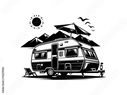 Caravan Comfort: Vector Illustrations for Camping Adventures