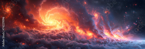 Wrathful chasm unleashed digital art illustration,
Fiery explosion in space Elements of this image furnished by NASA