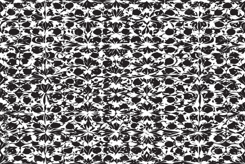 Vector Illustration of Black Texture on White Background: Monochrome Design