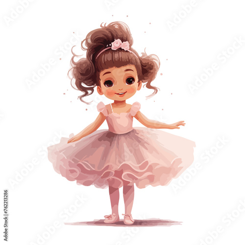 Little Girl Ballerina Clipart clipart isolated on whi