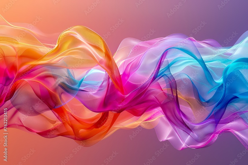 Vibrant Abstract Silk Waves on Gradient Background in Pink, Orange, Blue and Purple Hues for Creative Design Use Vibrant Abstract Silk Waves on Gradient Background in Pink, Orange, Blue and Purple Hues for Creative Design Use