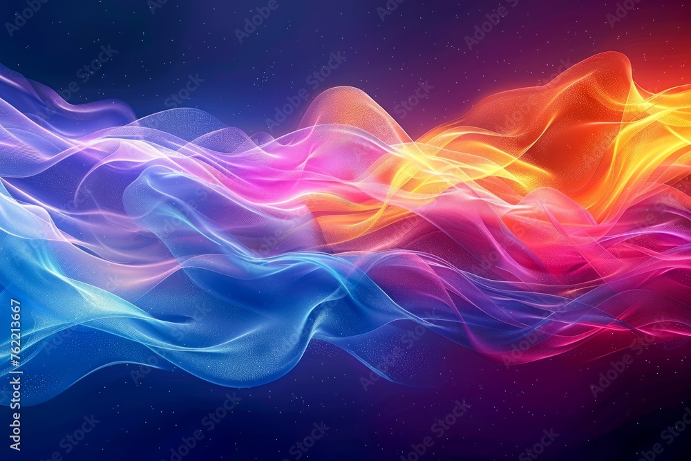 Vibrant Abstract Smoke Waves Background with Vivid Colors in Dynamic Flow - Illustration for Creative Design Use Vibrant Abstract Smoke Waves Background with Vivid Colors in Dynamic Flow - Illustration for Creative Design Use
