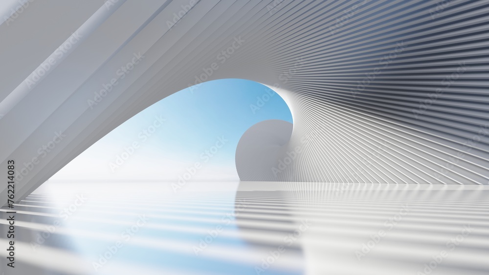 Fototapeta premium Abstract architecture background arched interior 3d render