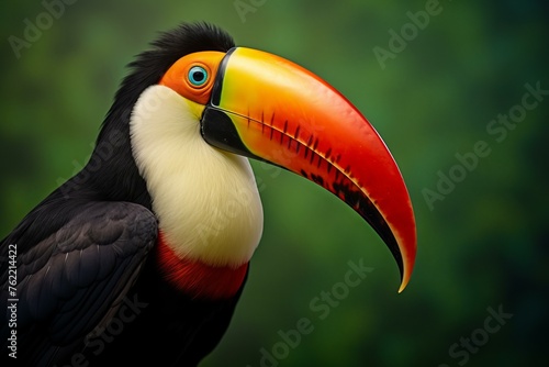Sociable Tropical toucan. Forest jungle bird. Generate Ai photo