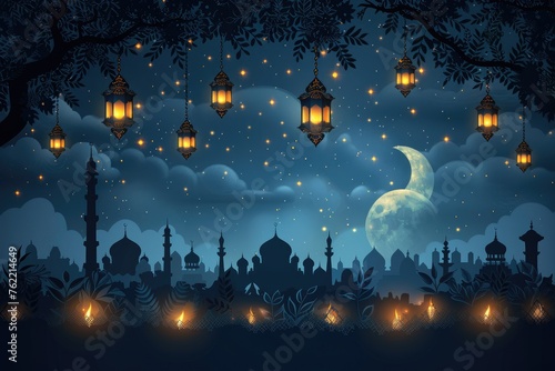 background concept greeting card with theme related to the Ramadan or eid fitr mubarak