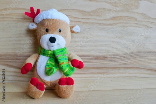 teddy bear with christmas decoration