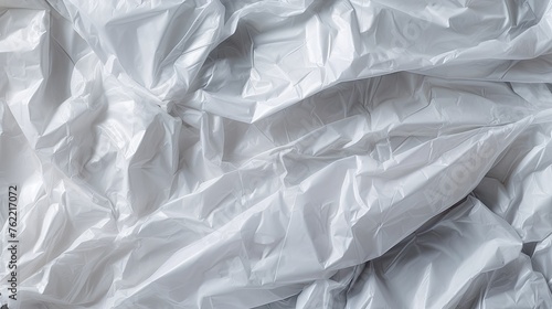 View of a White Plastic Bag Background. Generative AI
