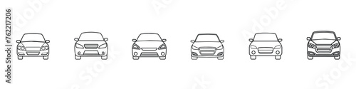 Car icons set, Car icon. Car vector icon Isolated simple front car, photo
