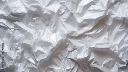 Crinkled White Plastic Texture. Generative AI