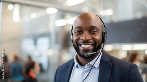 Smiling Man in Headset