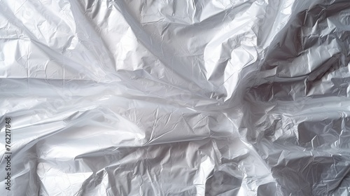 Crinkled White Plastic Texture. Generative AI