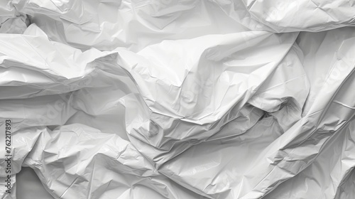 Crinkled White Plastic Texture. Generative AI