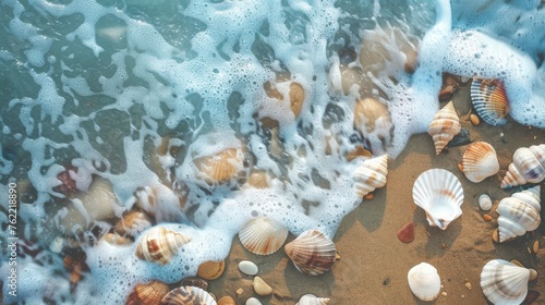 Peaceful Seashells and Rocky Pebbles Collage