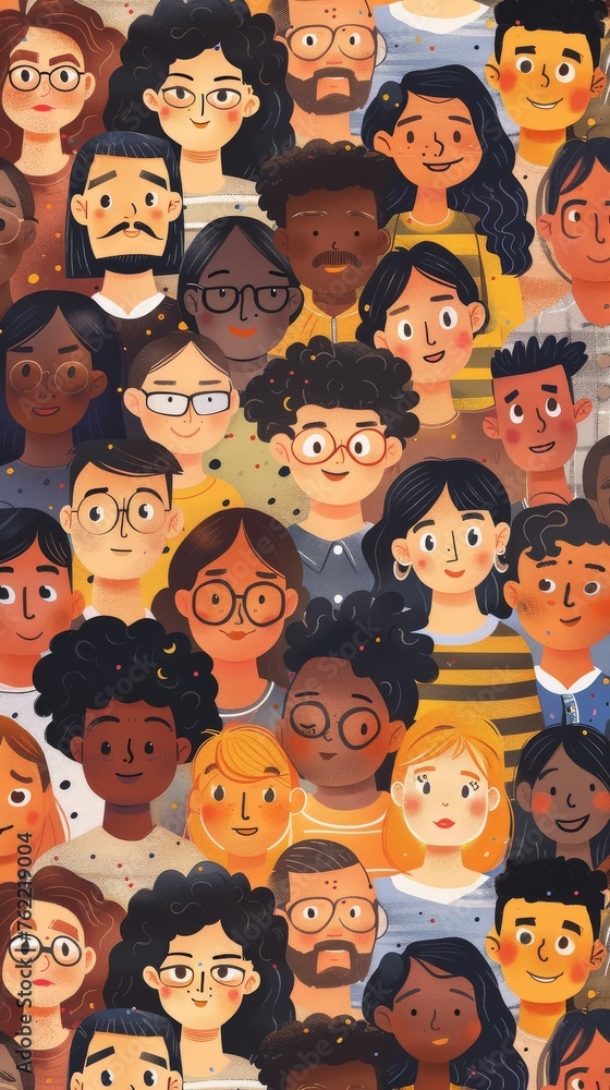 Diverse Group Showing Various Facial Expressions Diverse Group Showing Various Facial Expressions