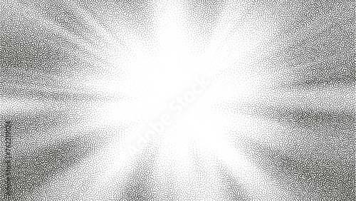 
Abstract vector halftone burst design with sun rays and stipple dots. Retro poster,  artistic tattoo style background design element.