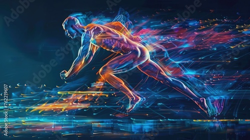 An illustration of the human body in motion, highlighting the beauty of physical activity. photo