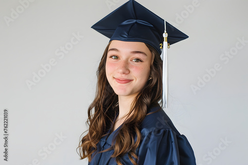 Junge High School Absolventen feiern ihren Abschluss photo