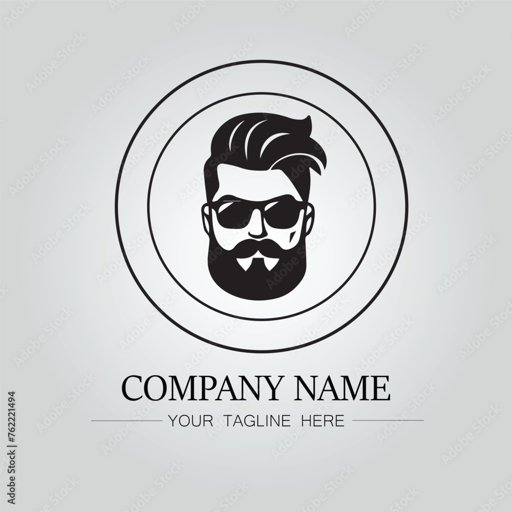 Barbershop logo company black and white vector image Barbershop logo company black and white vector image