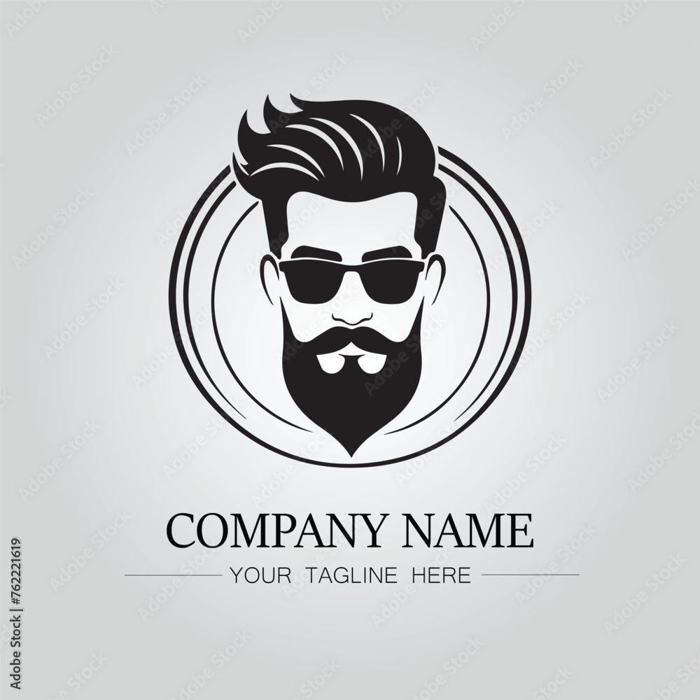 Barbershop logo company black and white vector image Barbershop logo company black and white vector image