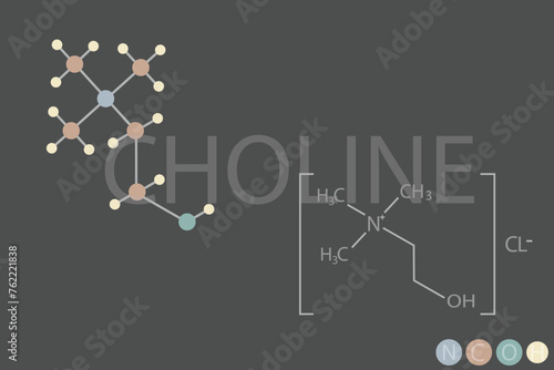  choline molecular skeletal chemical formula	