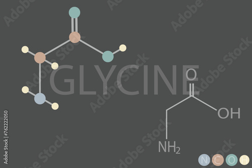 glycine molecular skeletal chemical formula	