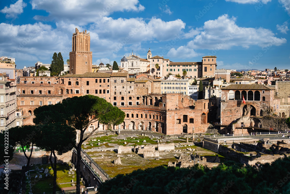 Roman Forum with ruins of important ancient government buildings