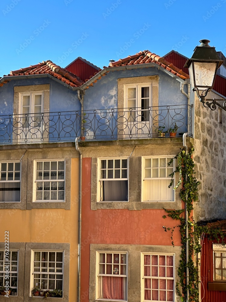 Old colorful houses in the Ribeira neighborhood of Porto, Porto, Portugal, January 2023