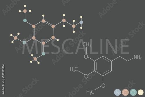 mescaline molecular skeletal chemical formula	