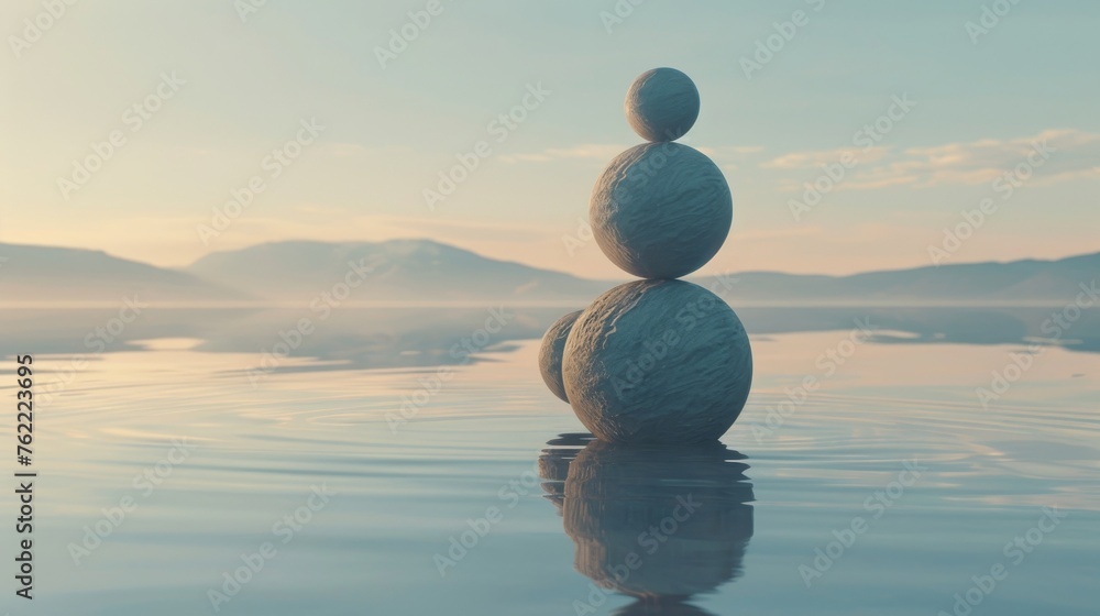 The concept of balance, simply and effectively communicated through a single image, encapsulating the essence of equilibrium and stability