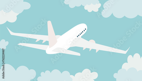 airplane flying in the sky rear view  vector