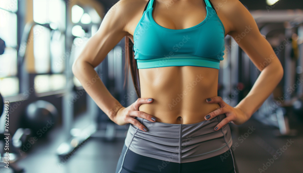 woman in gym with fit body woman in gym with fit body