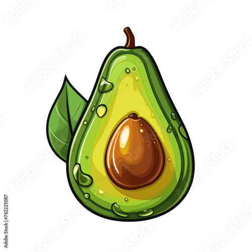 a cartoon of a avocado