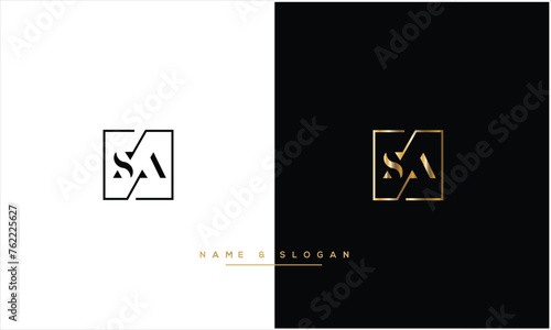 SA, AS, S, A Abstract letters Logo monogram
