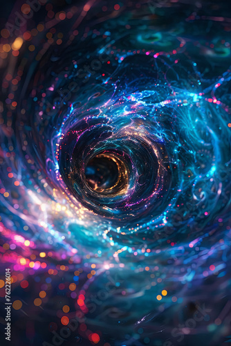 A colorful black hole for the background