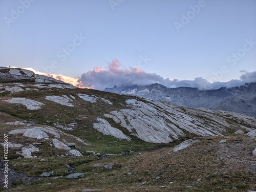 Mountains in Colle del Nivolet, Aosta Valley, Italy