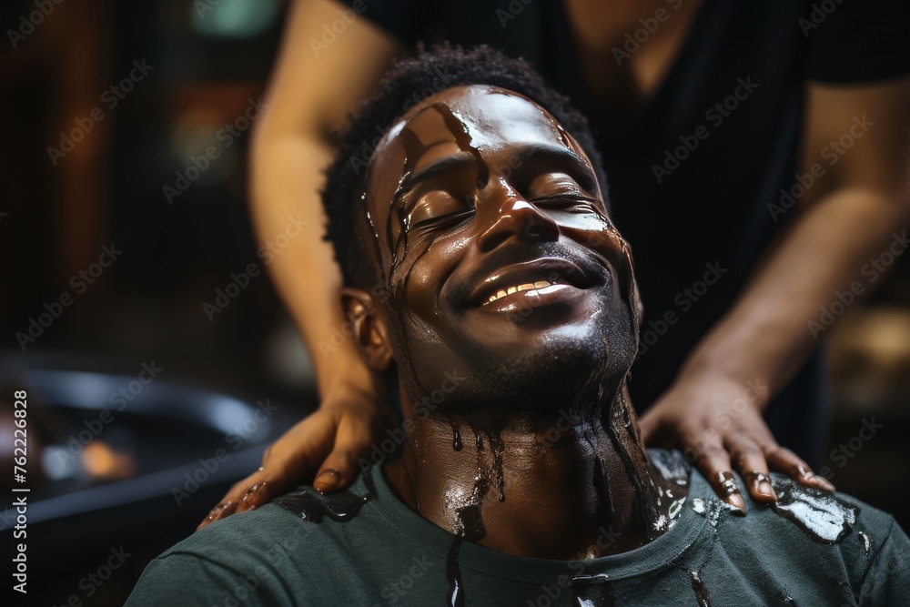 Man Getting Hair Cut by Barber Man Getting Hair Cut by Barber