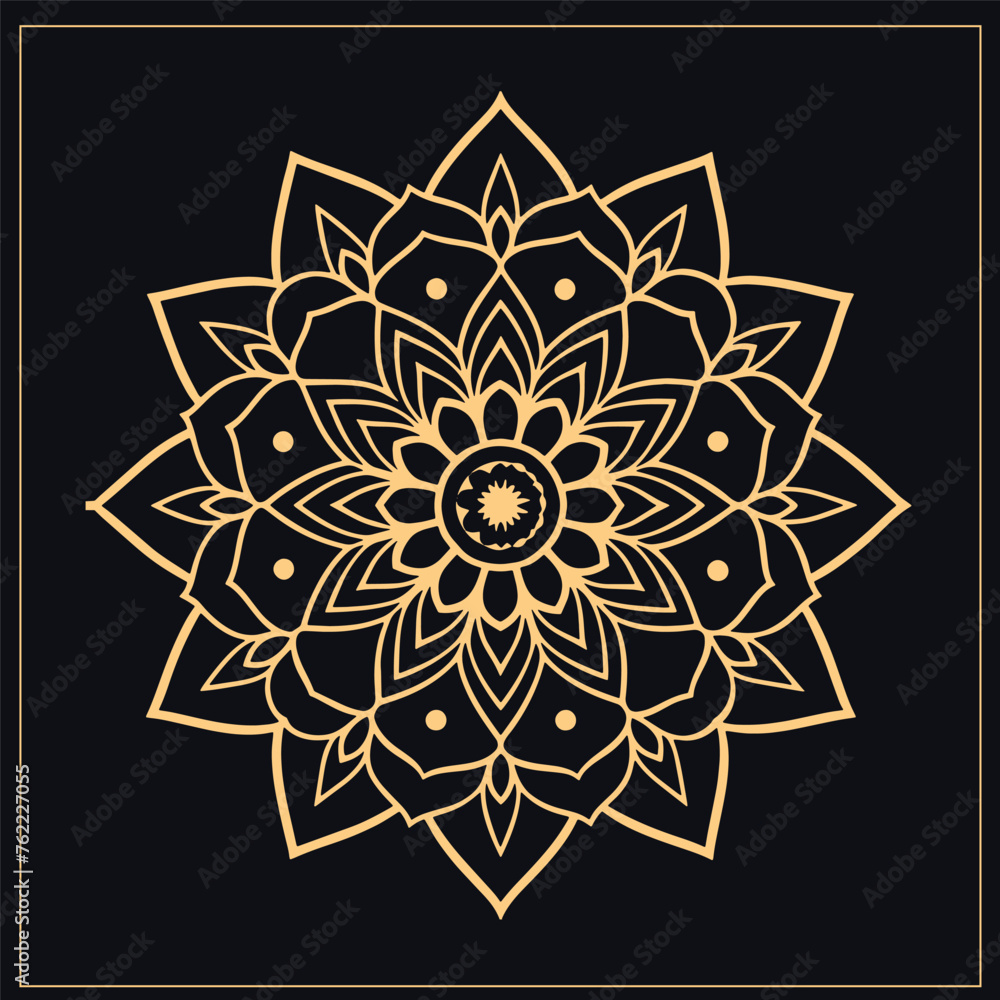 Mandala. Ethnic decorative element. Hand drawn backdrop. Islam, Arabic, Indian, ottoman motifs.