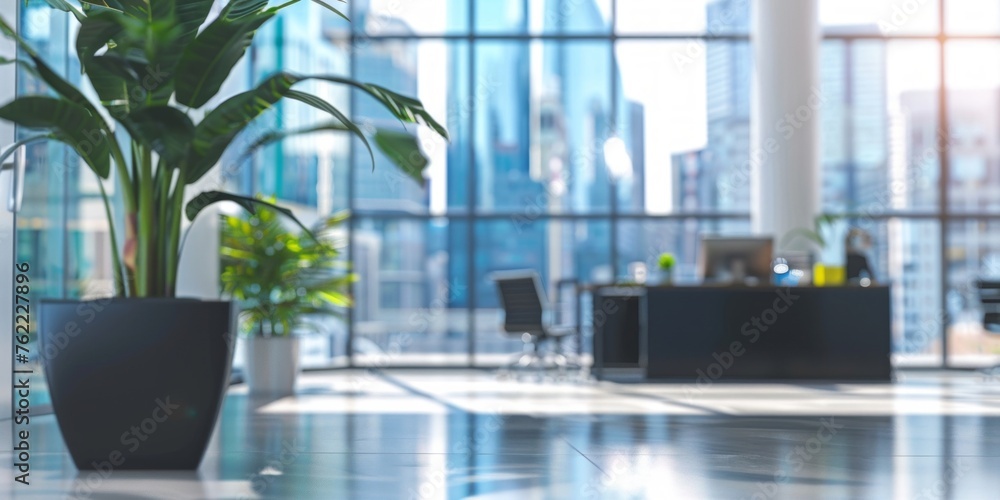 Bright and airy corporate office with large windows overlooking the city skyline, enhancing work environment aesthetics. Bright and airy corporate office with large windows overlooking the city skyline, enhancing work environment aesthetics.