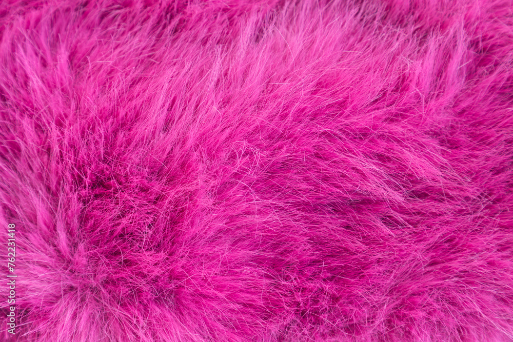 Obraz premium Pink fluffy fur texture background, Fleece texture, Synthetic fur fabric