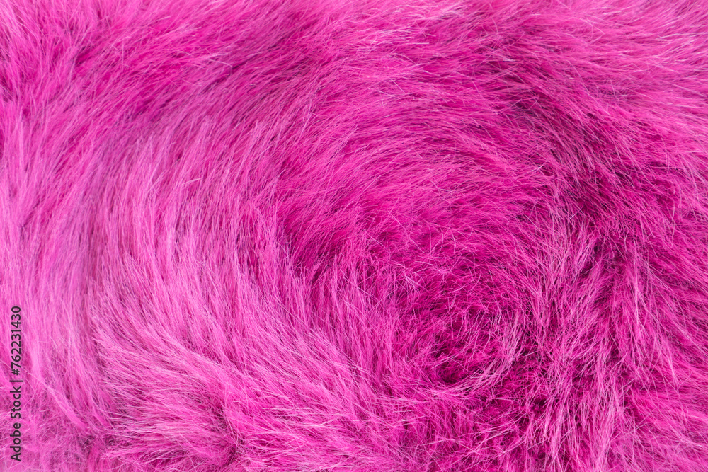 Obraz premium Pink fluffy fur texture background, Fleece texture, Synthetic fur fabric