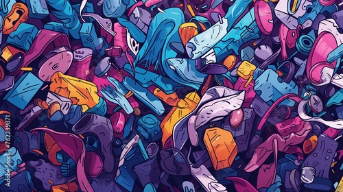 Wallpaper Mural Abstract illustration of overproduction and overabundance of things. Torontodigital.ca