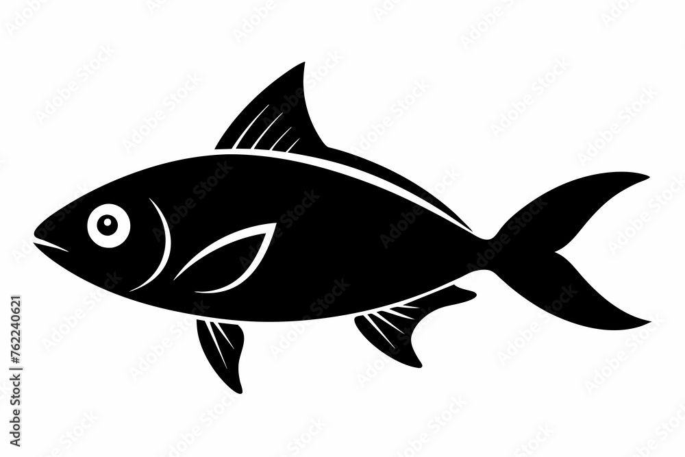 Fish silhouette on white background Fish silhouette on white background