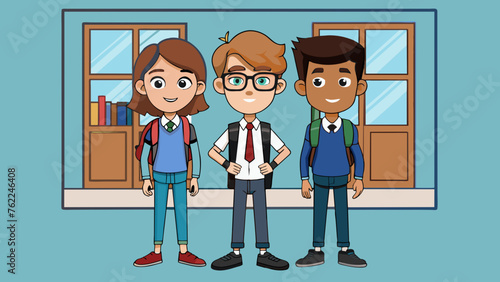 Capturing Youthful Potential Teenager Student Vector Illustrations