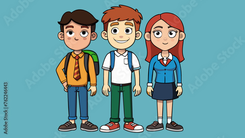 Capturing Youthful Potential Teenager Student Vector Illustrations