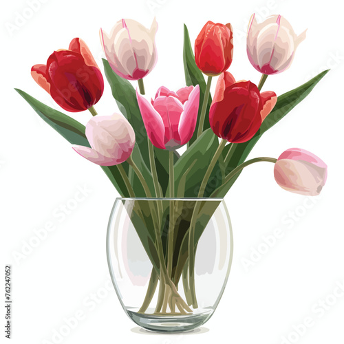 Tulips in Glass Vase Clipart  © Aina