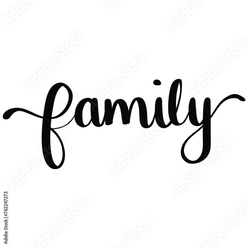 Vector illustration of hand written calligraphic word family