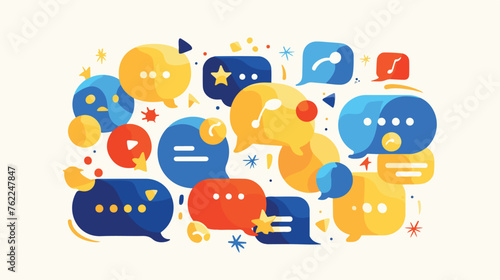 Bubble Speech Icon flat vector isolated on white background