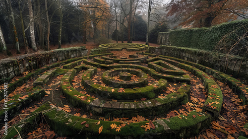 A haunted maze in an old garden
