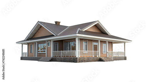 Small House With Porch and Covered Porch - Cut out, Transparent background © Denys